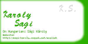 karoly sagi business card